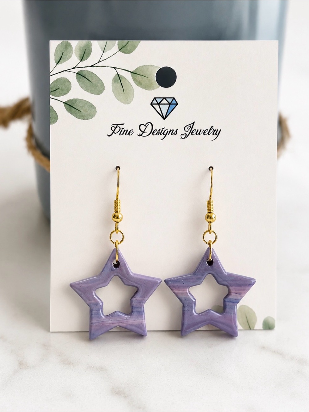 Lavender Star Earrings